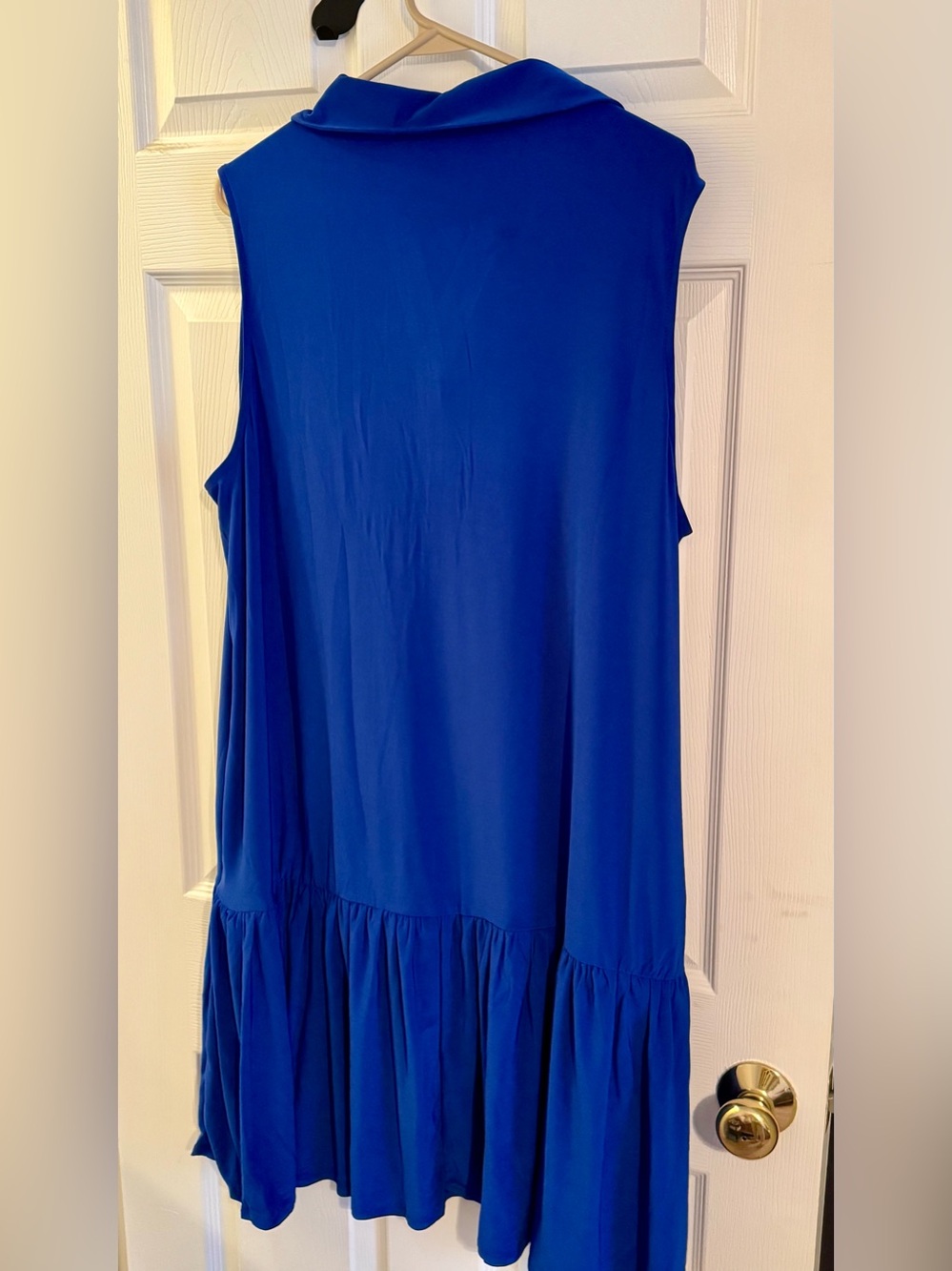 Dear Scarlett Sleeveless Collared Ruffled Hem Dress - Blue - Picture 5 of 5